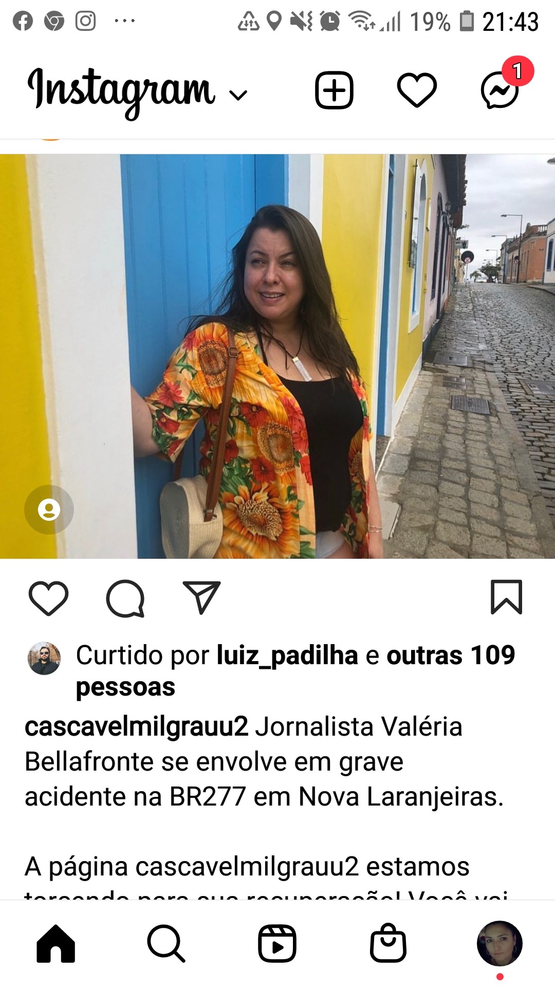 Jornalista Valéria Bellafronte  sofre grave acidente na BR-277