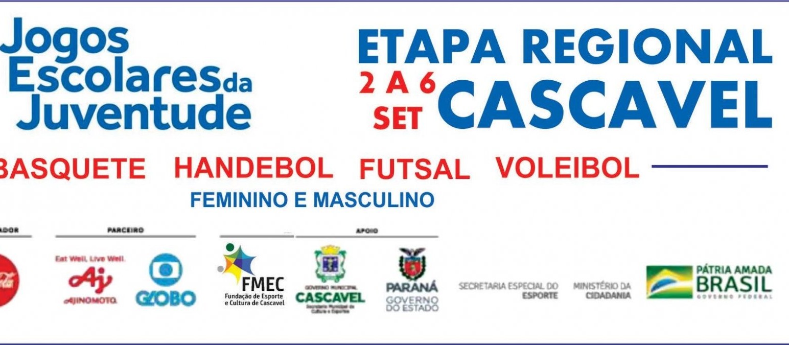 Cascavel recebe etapa regional dos Jogos Escolares da Juventude 2019