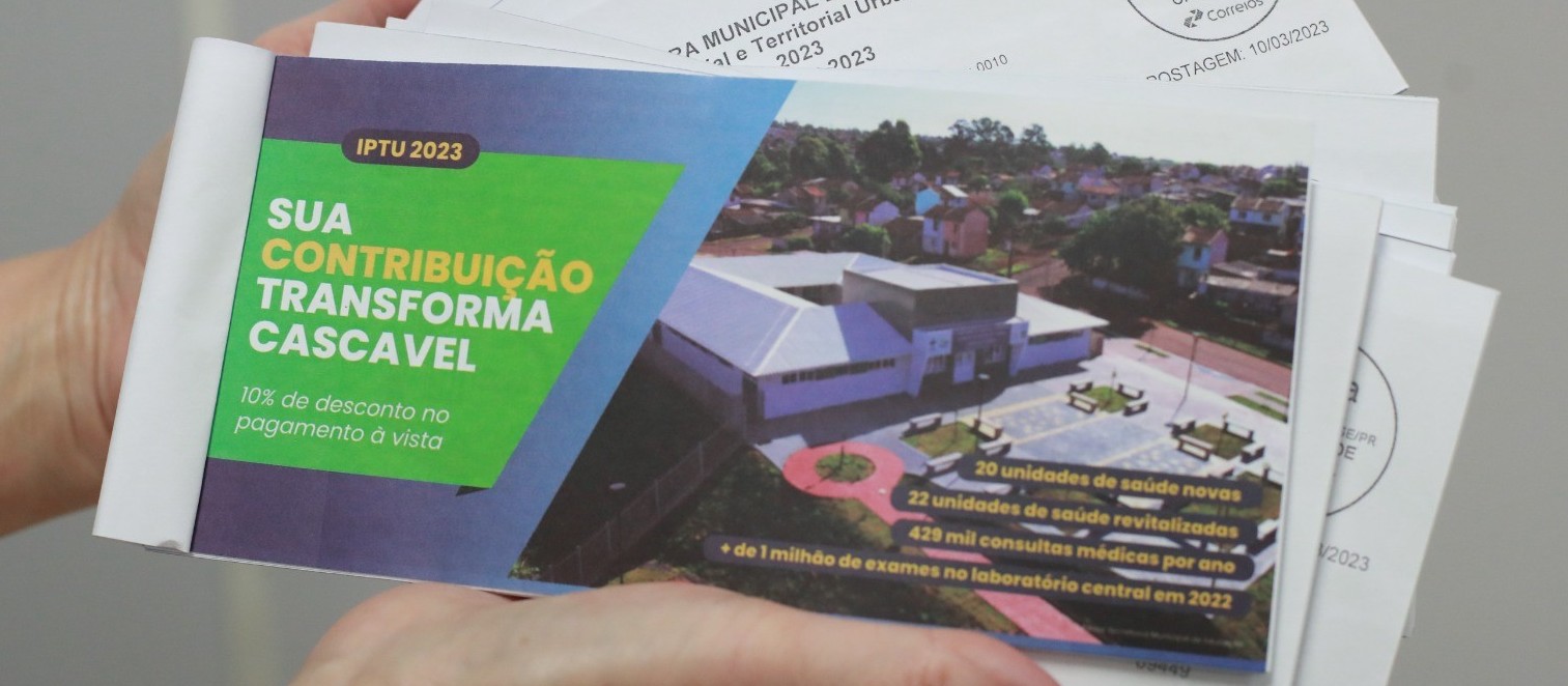 Começa a distribuição de carnês de IPTU em Cascavel