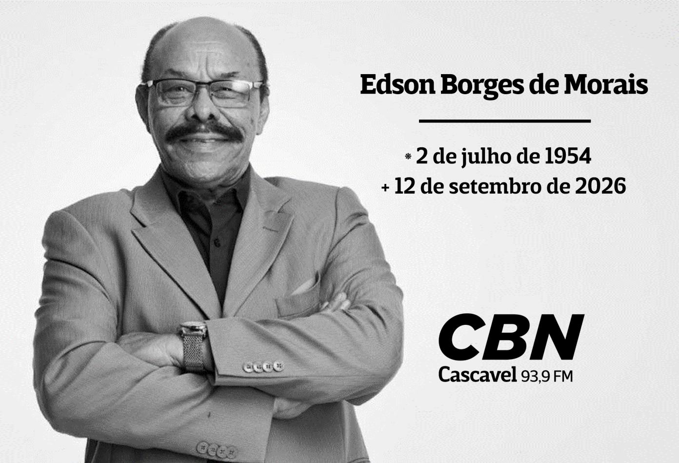 CBN Cascavel homenageia Edson Morais