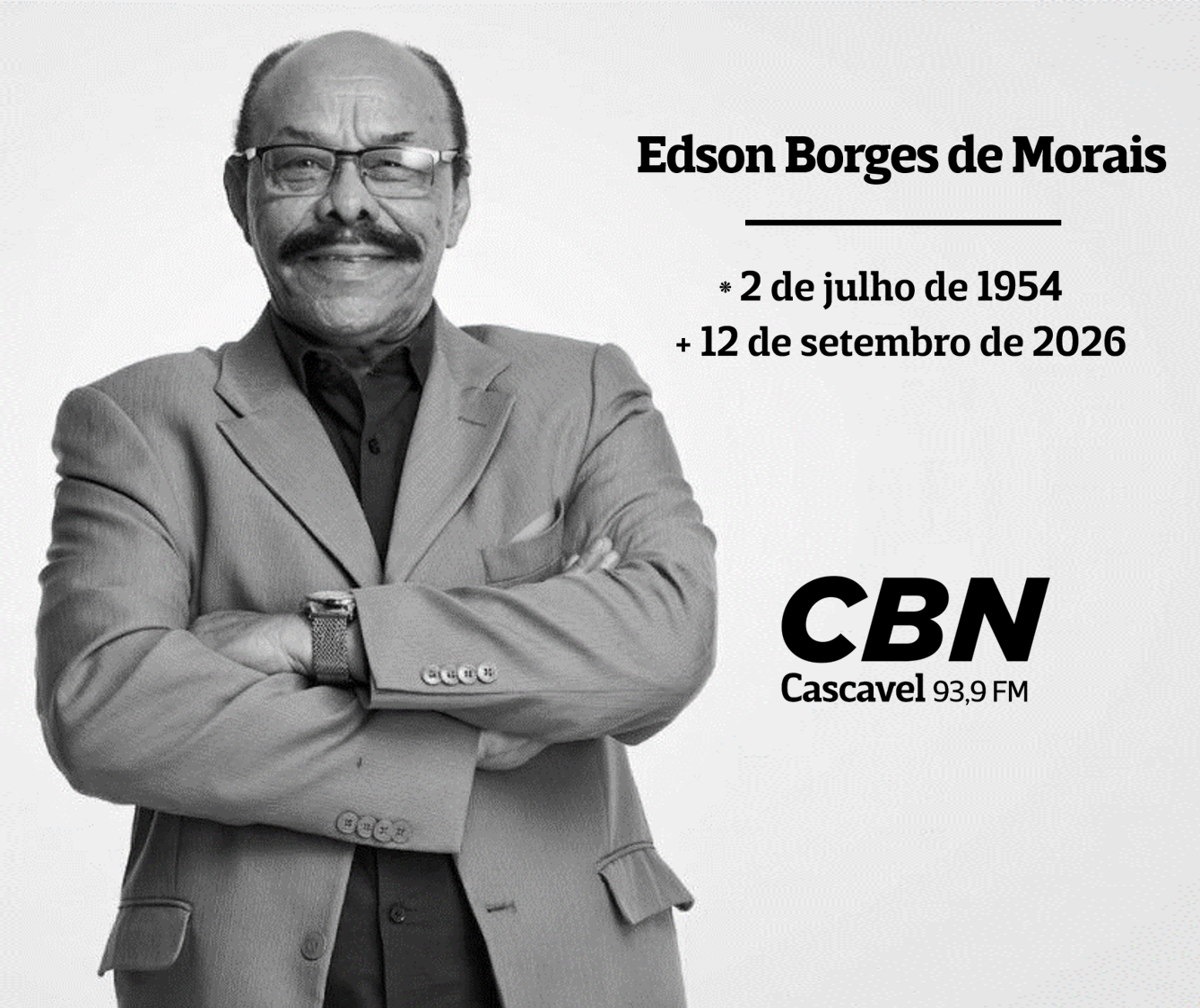 CBN Cascavel homenageia Edson Morais