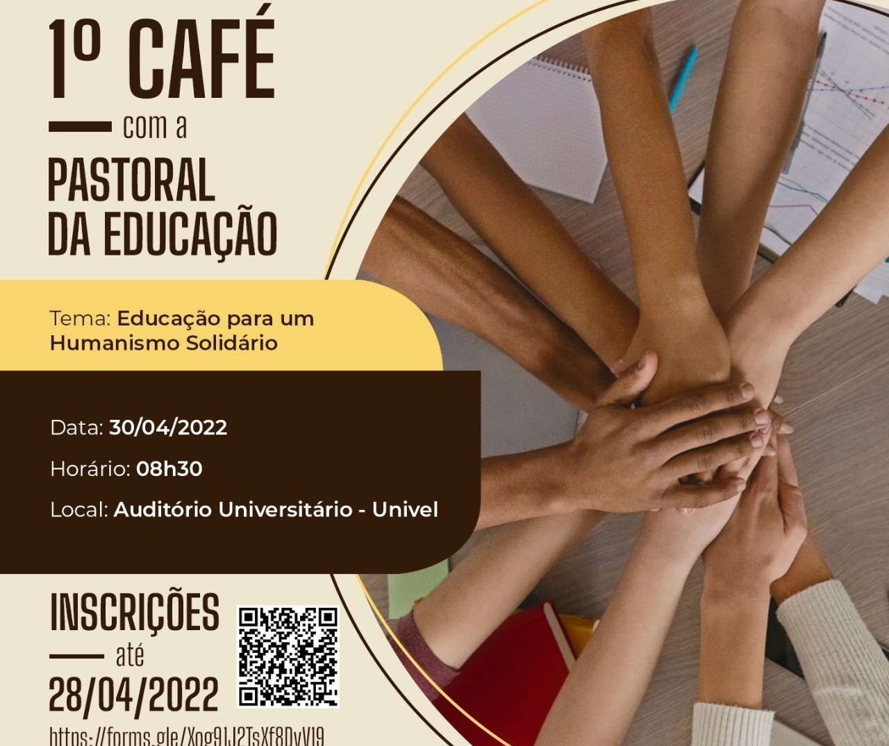 1º Café com a Pastoral de Educação será realizado neste sábado (30)