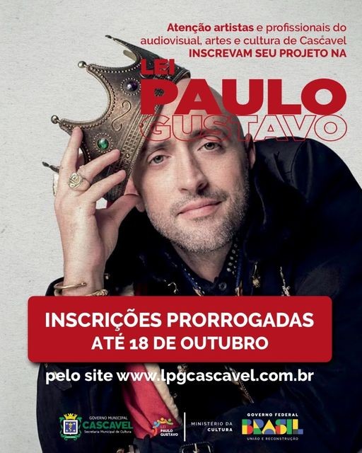 Lei Paulo Gustavo já tem cerca de 80 projetos culturais inscritos em Cascavel