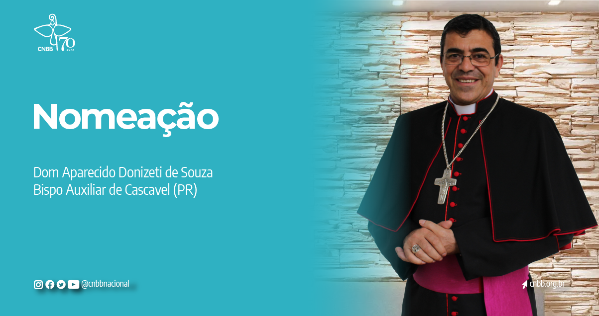 Papa Francisco nomeia dom Aparecido Donizeti de Souza como bispo auxiliar na diocese de Cascavel
