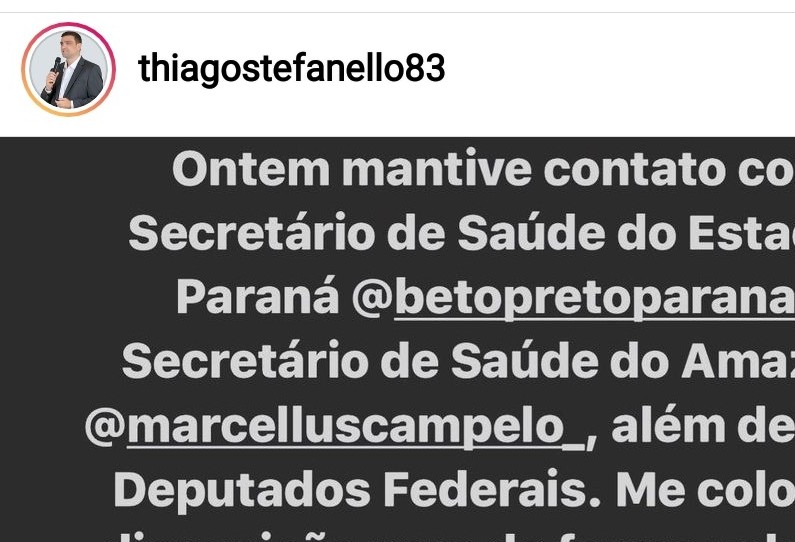 Secretário de Saúde de Cascavel se oferece como voluntário para ajudar Manaus.